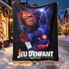 Chucky Pattern Blanket for Home Decoration, Bed, Sofa, Car Travel, Camping, Suitable for All Seasons, Birthday Christmas Gift