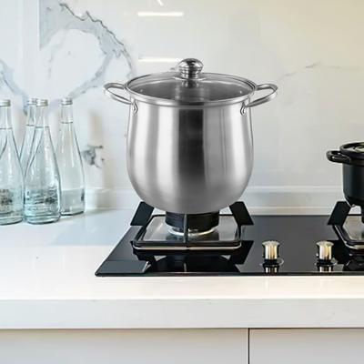304 Stainless Steel Soup Pot with Tempered Glass Lid Perfect for Steaming