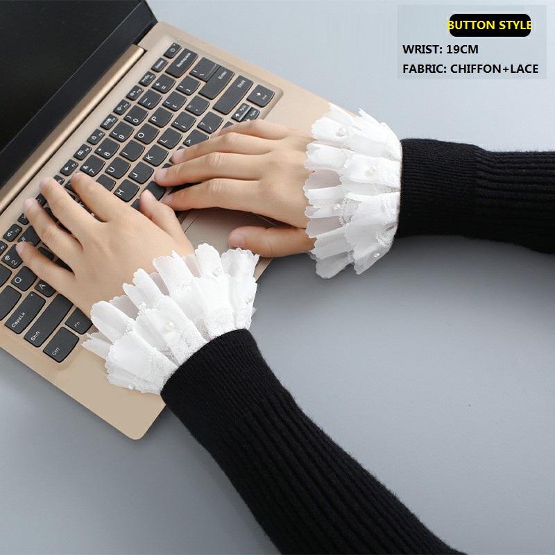 Hollow Out Embroidery Floral Lace Fake Sleeves For Sweater Wedding False Sleeve Cuffs Princess Wrist Warmers Sweater Decorative