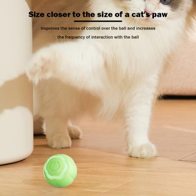 41MM Automatic Rolling Toy Quiet Cat Teasing Ball Pet Accessories (Green)