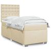 Maison Exclusive - Bed Slat Base and Mattress Cream 90x190 Cm Fabric
