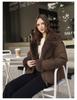 Short Imitation Mink Fur Lapel Cotton-padded Jacket with Detachable Sleeves