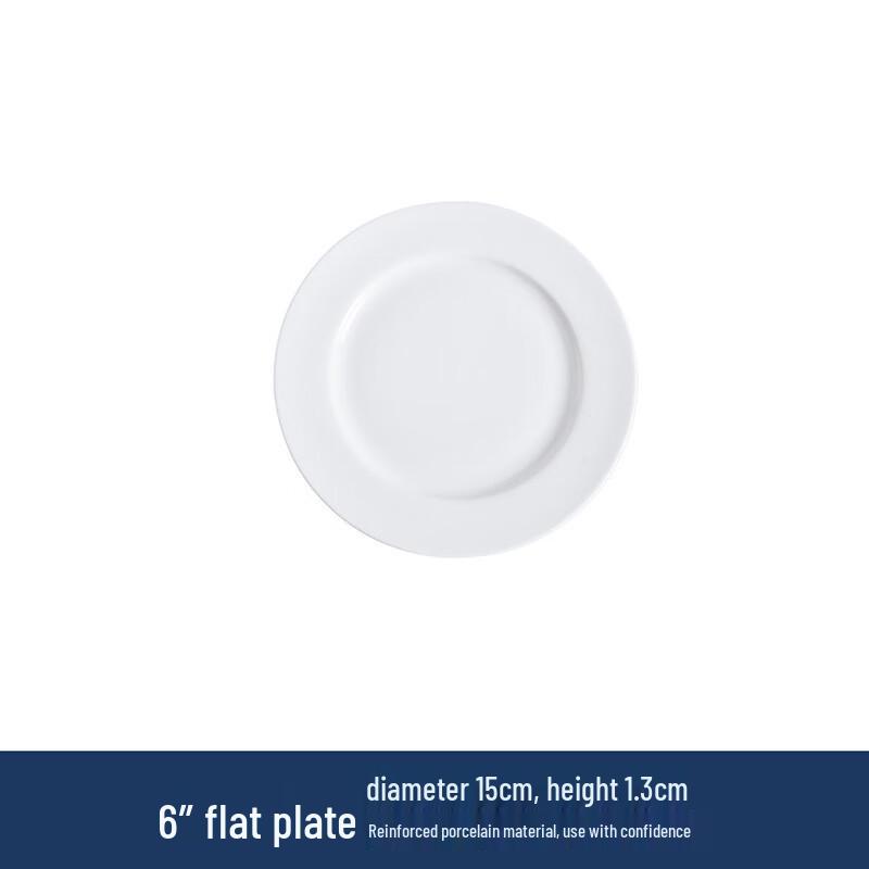 Pure White Ceramic Round Dinner & Dessert Plate Set (5-Pack)
