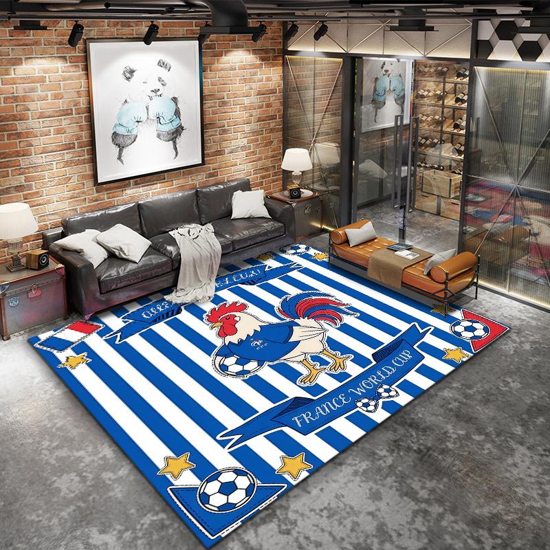 World Cup Football Pattern Square Carpet,Area Rug,Carpet Rug for Living Room Bedroom Sofa Playroom Decor,Non-slip Floor Mat,Holiday Birthday Gifts