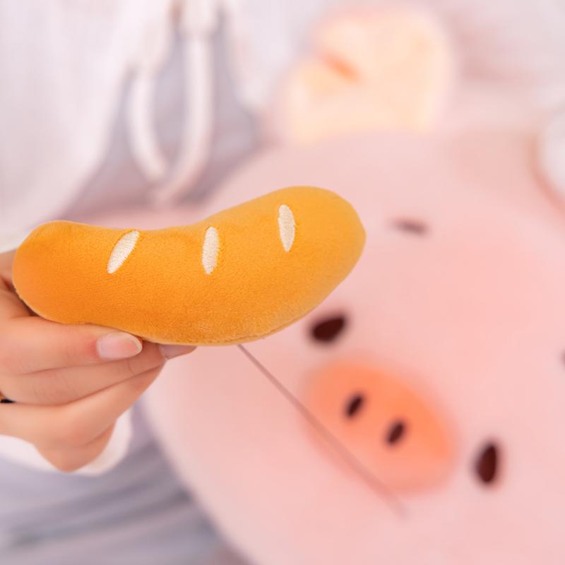 Cute Pink Chef Pig Plush Toy Pillow Soft Wire Bread Fluffy Material Doll for Decorating Bedroom Perfect Birthday Gift for Kids