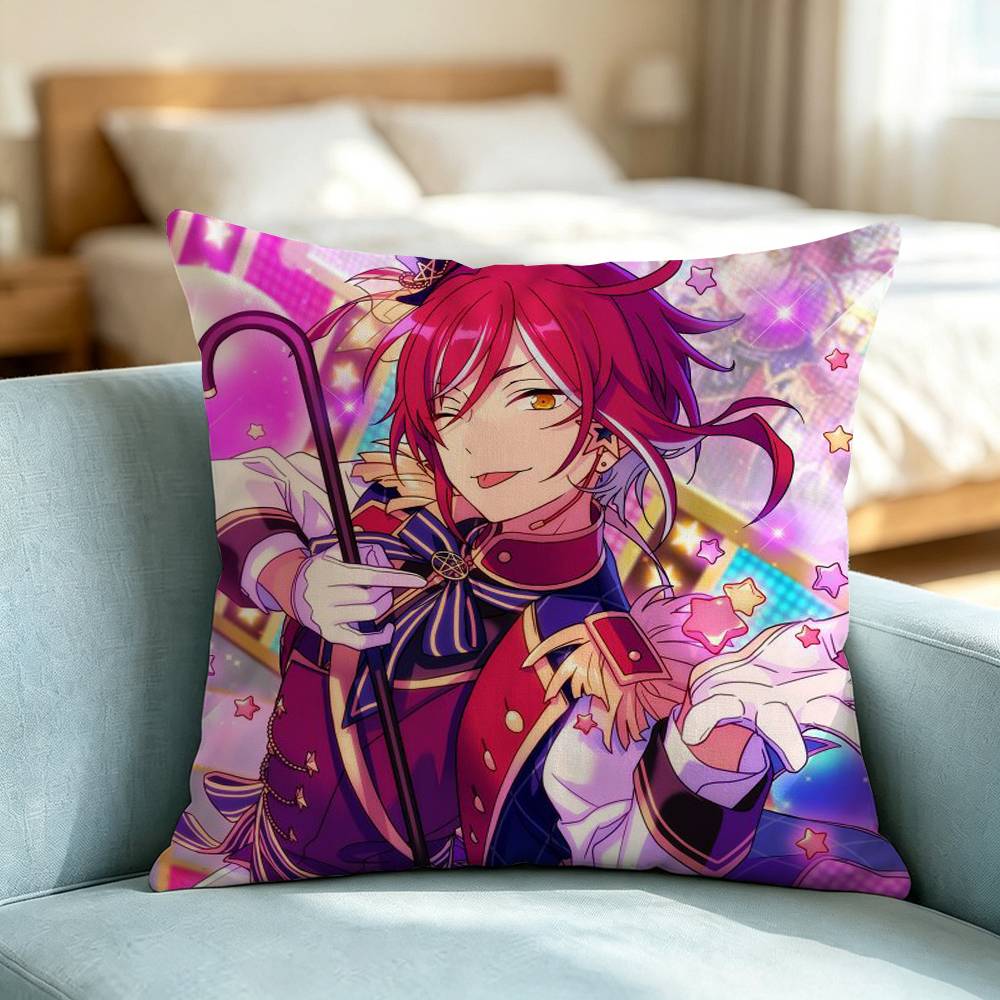 Ensemble Stars Enstars-ES Pillow Case Square Double-Sided Sofa Cushion Cover Bedroom Bedside Pillow Gift