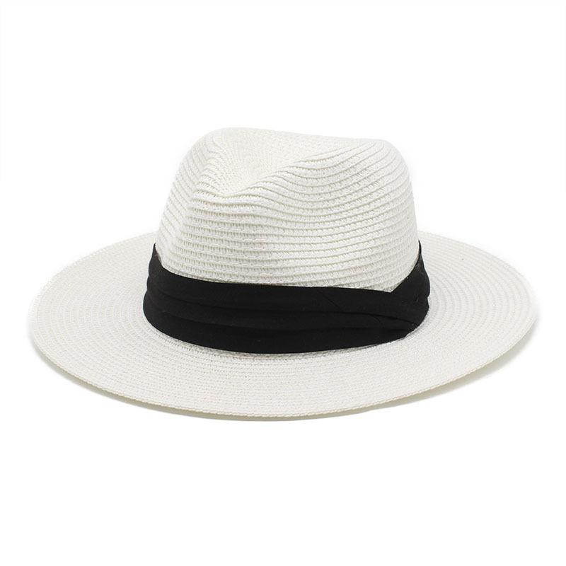 Summer Panama Straw Hat British Top Hat Men'S And Women'S Foldable Sunshade Beach Hat Sunscreen Hat