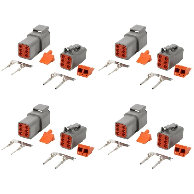 Electrical Wiring Repair Housing Kit, 4 Assemblies with Mating Male and Female Parts and Matching Metal Contacts