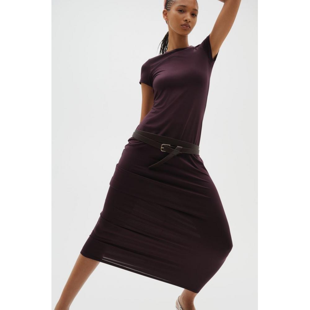 

H M Jersey Bodycon Dress Dark Purple