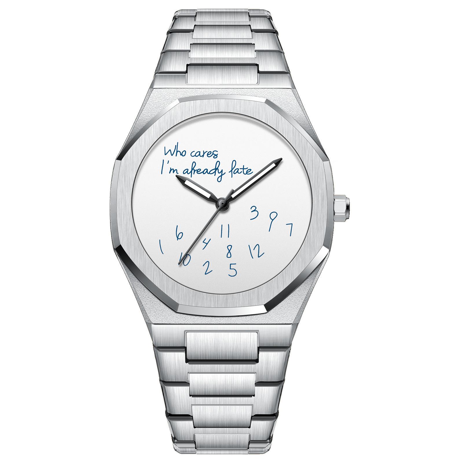 Fashion Personality Digital Luminous Men S Watch Simple Trend Octagonal Steel Belt Scale Watch