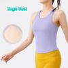 Anti-Light Yoga Vest Round Neck Design Tight Body Vest Flexible Fitness Tank Top  Yoga Practice