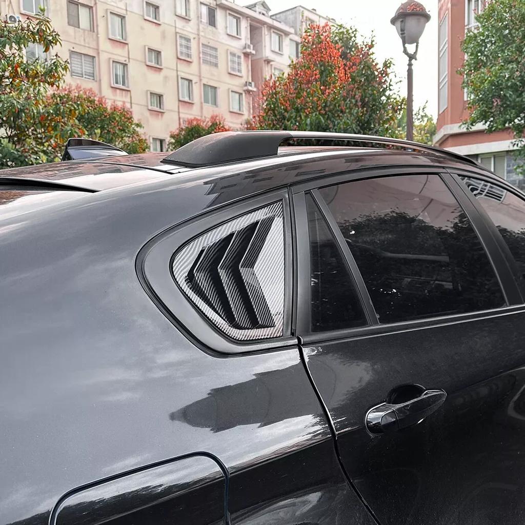 For BMW X6 X6M E71 E72 2008-2014 Car Rear Louver Window Side Shutter Cover Trim Sticker Vent Scoop ABS Carbon Fiber Accessories