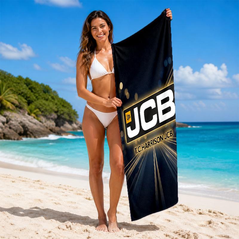 JCB Print Microfiber Beach Towel Sand?Resistant Lightweight Towel For Swimming Outdoor Travel Use