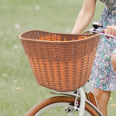 Korb Vorne Kunst rattan Kinder und Erwachsene Retro Stil Abnehmbarer Lenker