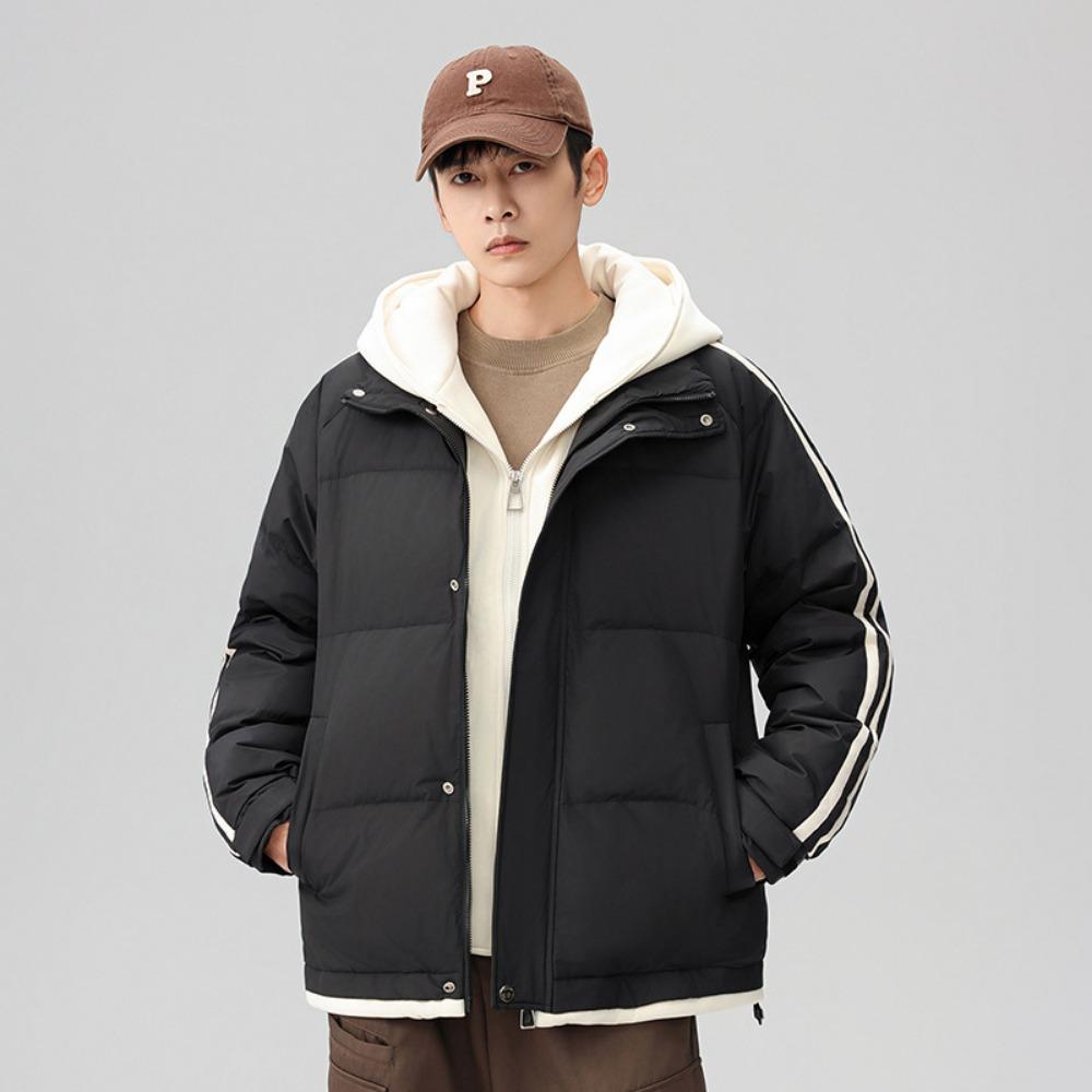 

Новый парный пуховик мужской с капюшоном простой утолщенный теплый куртка-хлеб свободное мужское пальто 3XL