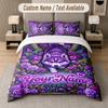 Wolf Fox Theme Custom Text Or Name 3Pcs Bedding Set 1 Flat Sheet & 2 Pillowcases Personalized Home Bedding
