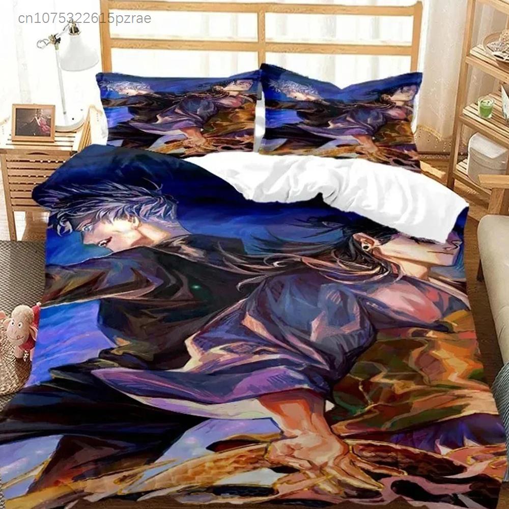 3D Print Anime Jujutsu Kaisen Gojo Satoru Bedding Set Double Twin King Duvet Cover Comforter Pillowcase Boys Girls Adult Bedroom