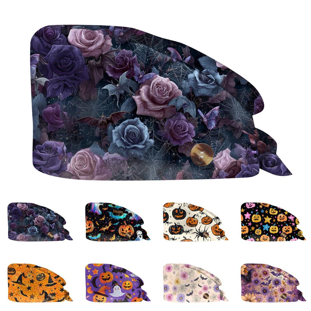 Fashion Halloween Print Work Hat Casual Wash Hat Bag Cap