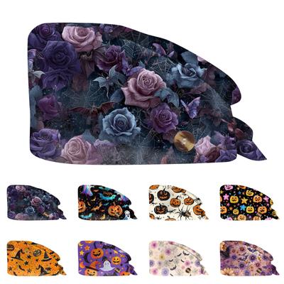 Fashion Halloween Print Work Hat Casual Wash Hat Bag Cap