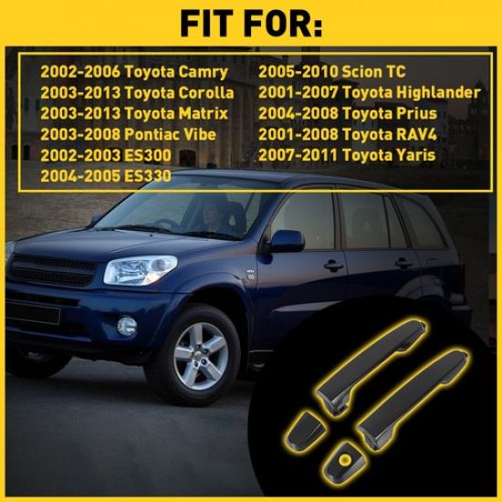 Outer Exterior Outside Door Handle Primed Black Fornt Left & Right 2x For Toyota