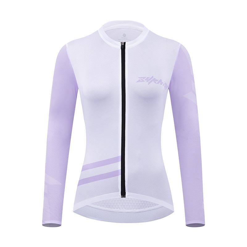 Spring, Summer and Autumn Road Bike Long Sleeve Cycling Suit Women's Light and Breathable Cycling Top Sunscreen Slim Sportswear