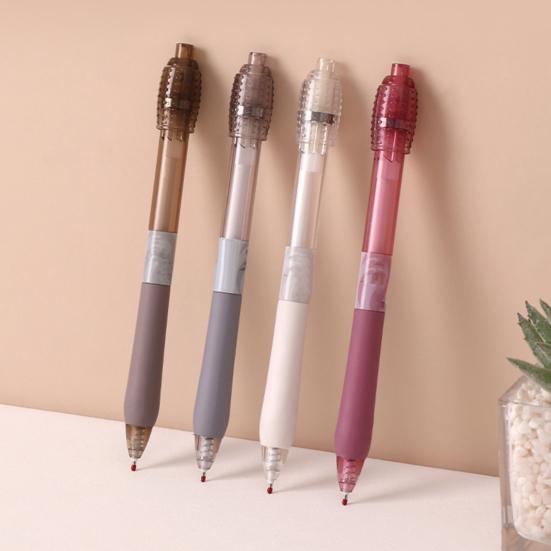 4/8 st Gelpennor Ergonomiskt Bekvämt Grepp 0,5 mm Fin Spets Snabbtorkande Svart Bläck Stresslindrande Penna med Tyst Roterande Hätta