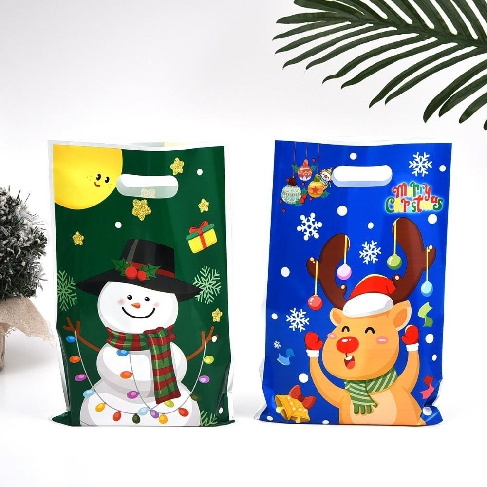 50pcs Cute Christmas Gift Bags Cookies Candy Handbags New Favor Bag  Christmas Decorations