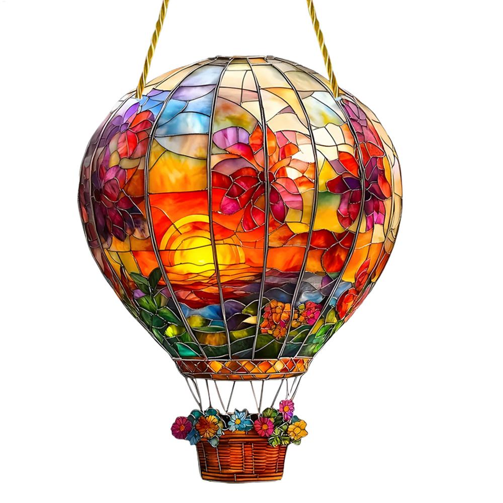 

Ловец солнца в виде воздушного шара, акриловый воздушный шар, витражный ловец солнца, радужный декор, подвесное украшение для окна, дома, кухни красный