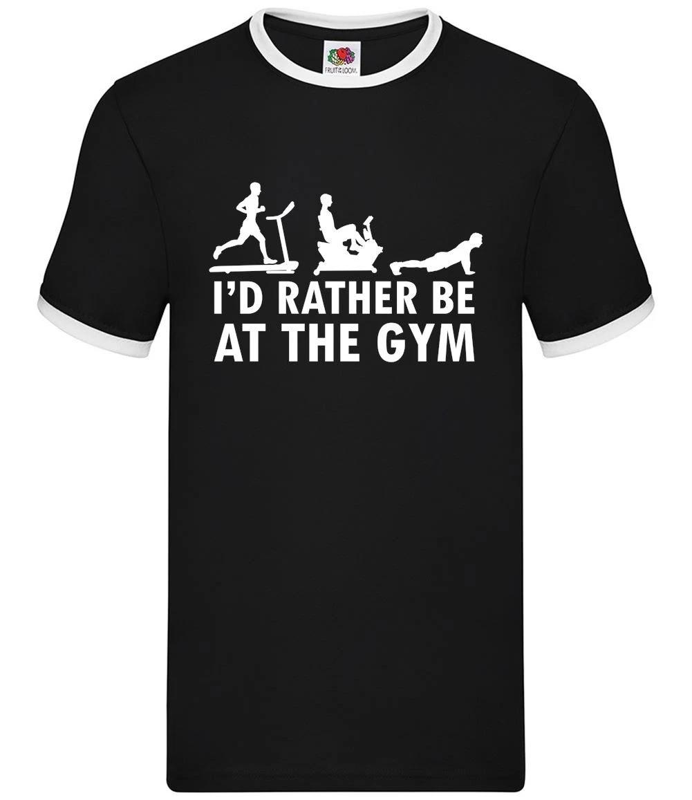 I d Rather Be At The Gym - Mens Ringer - Workout Exercise Fitness Weights XXXL