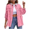 Damska Jeansowa Kurtka z Kapturem Luźny Krój Oversize Streetwear Długi Rękaw Z Efektem Zniszczenia