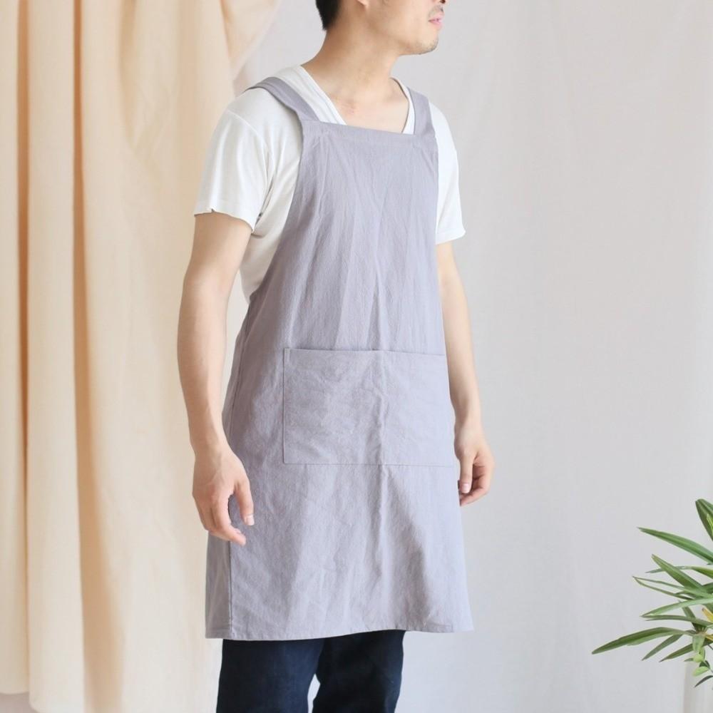 Cross Straps Minimalist Apron Cotton Handmade Apron Durable Cooking Aprons  Kitchen Use