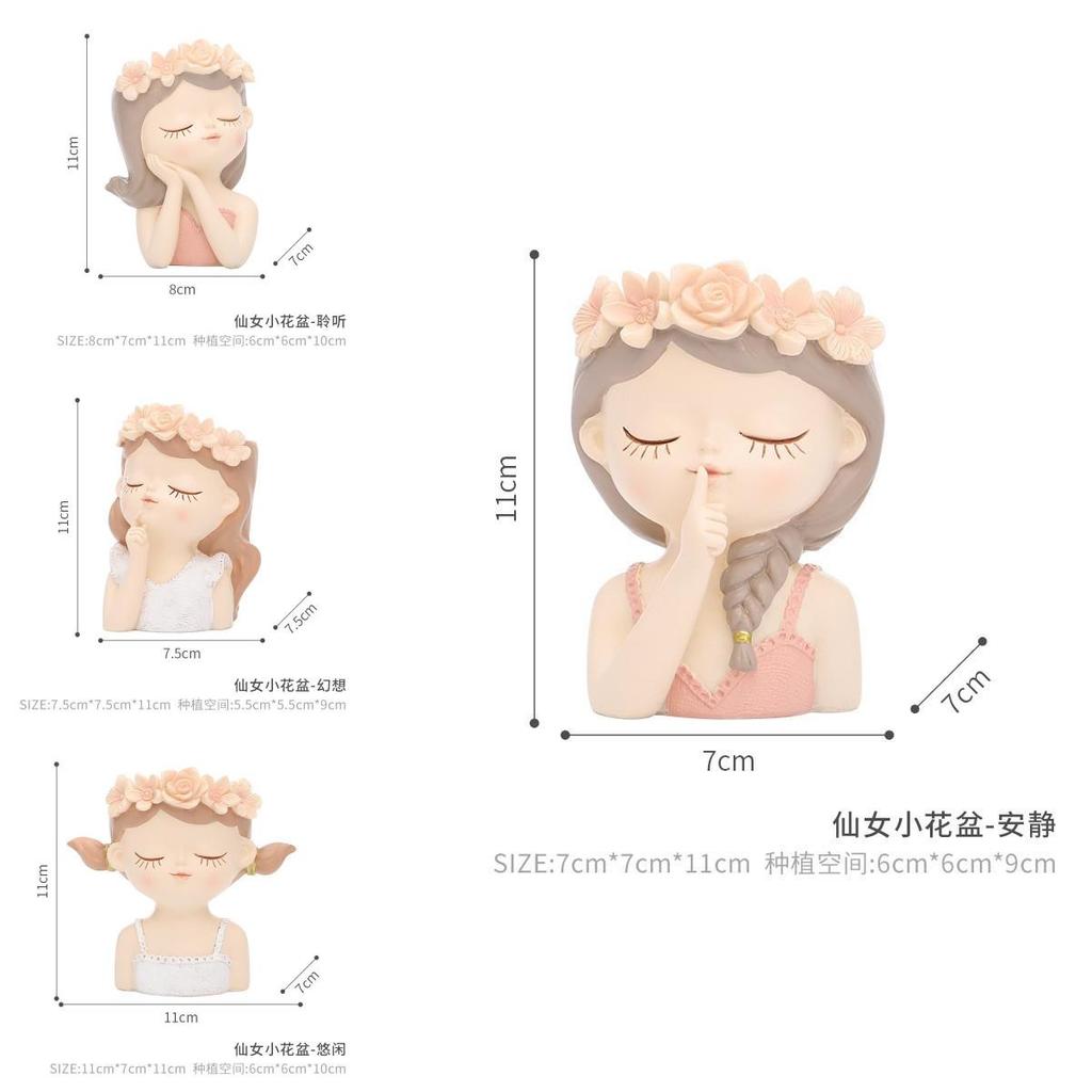 Charming Resin Succulent Planter Adorable Girl Flower Pot For Home And Garden Decor