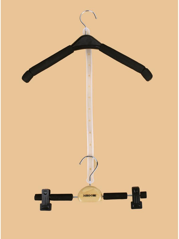 Leather Strap Suspender Hanger One-Piece for Adult and Children's Clothing, Solid Wood Garment Extension Strip