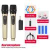 Rechargeable Wireless Microphone with Battery Display for Home KTV and Stage Live Streaming, Model One-to-Two Handheld.