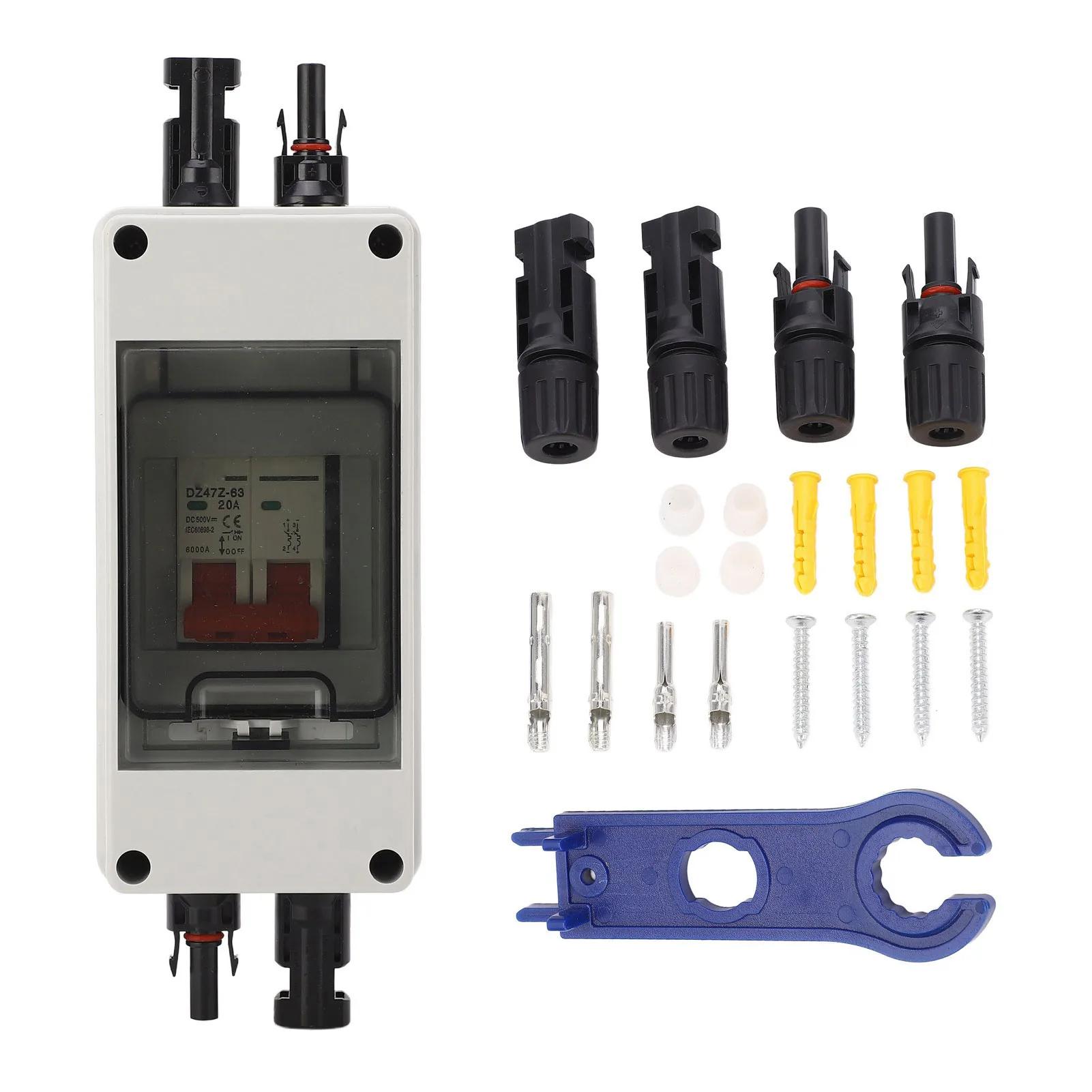 

Solar Disconnect Switch Mini Circuit Breaker with IP65 Waterproof Distribution Box PV Disconnector Switch DC500V 20A