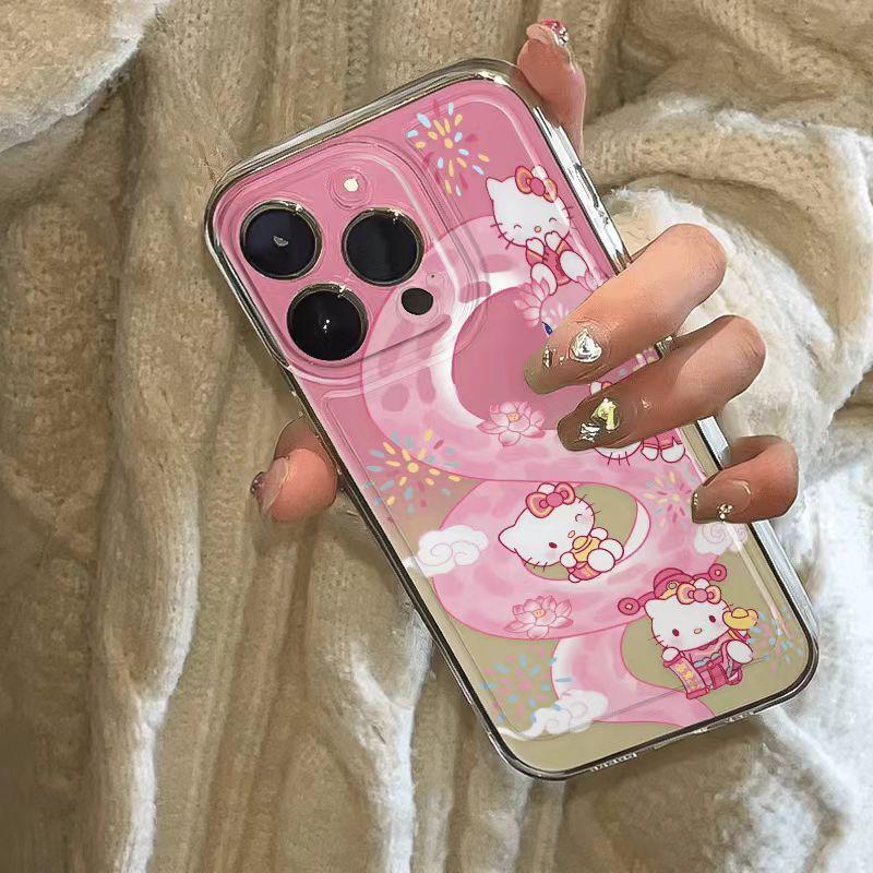 Hello Kitty Pink Snake Applies To Apple 11/11/11 Pro Mobile Phone Case 11/11 Cute 11 Anti-drop Wound