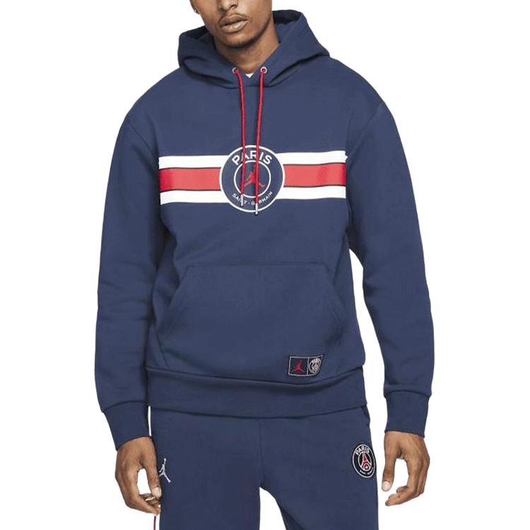 Jordan X PSG Paris Saint Germain Popover Hoodie Midnight Navy/Red/White Men Streetwear DJ3928-410