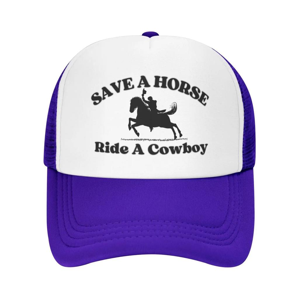 Save A Horse Ride A Cowboy Hat Just Girl Who Loves Horse Mom Girl Mesh Hat for Men Women Trucker Hats Baseball Cap