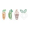 4PCS/lot Kawaii Paperclips Binder Clips Carrot Ice Cream Pea Turnip Shape Paper Clip School Stationery Bookmark Ticket Holder