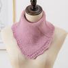 Woman Winter Knitted Lace Ring Scarf Outdoor Warm Turtleneck Neck Warmer Detachable Winter Windproof Triangle Scarf  29*26Cm