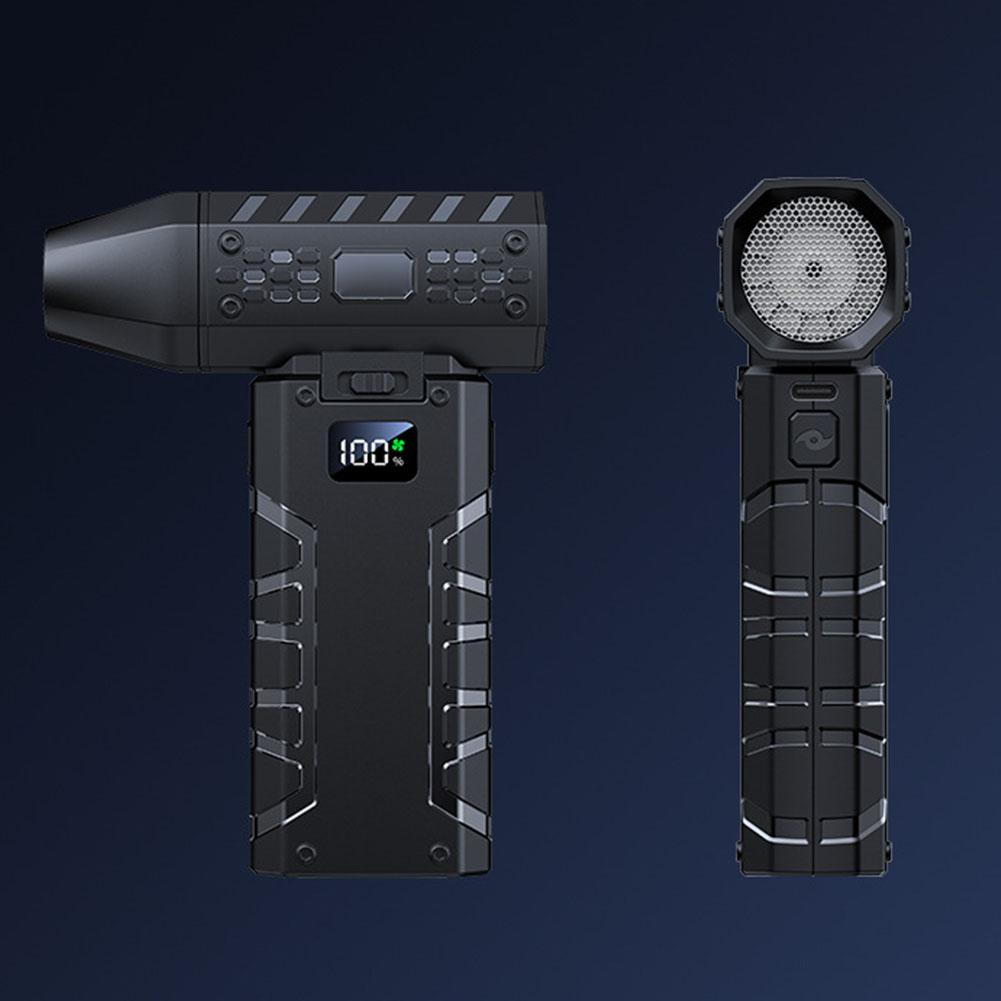 Mini Air Blower 160000 RPM Handheld Electric Turbo Jet Fan 52m/s Wind Speed Brushless Motor Turbo Violent Fan LED Display