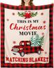 Christmas Movie Watching Blanket Holiday Hot Chocolate Design Gift for Her CozyHomeStyle70x100
