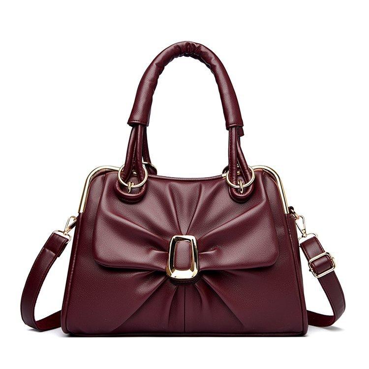 Женская сумка-тоут из искусственной кожи с бантом Классическая элегантная офисная повседневная сумка бордовый