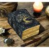 200  Page Large Grimoire Vintage Leather Journal, Tree of Life Fat Journal, Blank Spell Book of Shadows Celestial Gifts For Him Her