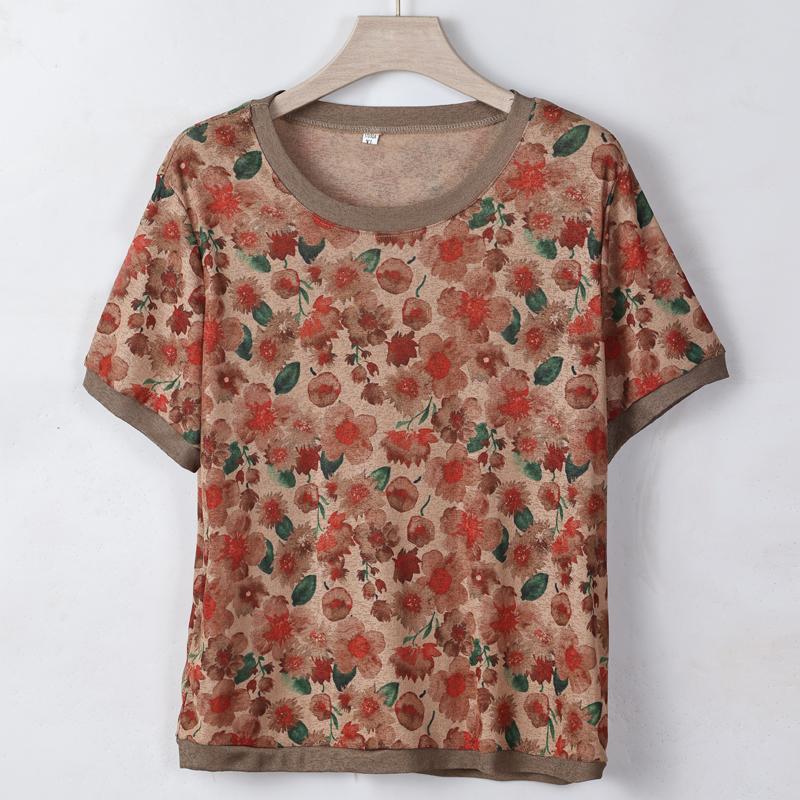 Übergröße Sommer Freizeitblusen Damen Kleidung Locker Elegant Kurzarm Damenhemden