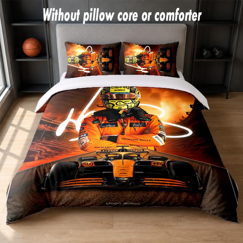 Lando Norris Design Bed Bedding Set 1 Duvet Cover + 2 Pillowcases Soft Breathable Household Bed Linens