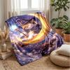 Winter Girl with Kitten Theme Blanket Lightweight Warm Flannel Blanket Decorative Throw Blanket for Home Decoration