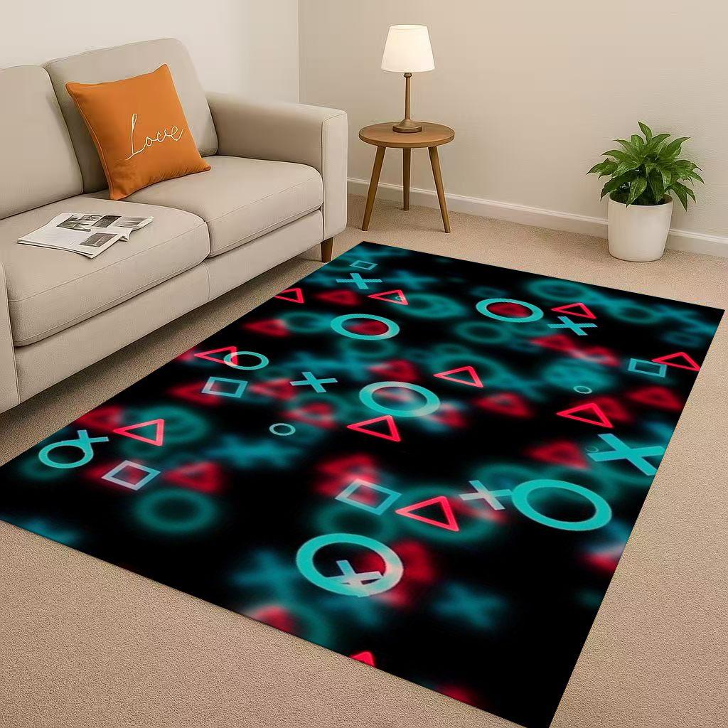 Retro Game Zone Sign Gamer Controller Living Room Non-Slip Area Rug Carpet for Bedroom Kids Playroom Sofa,Home Decor Doormat