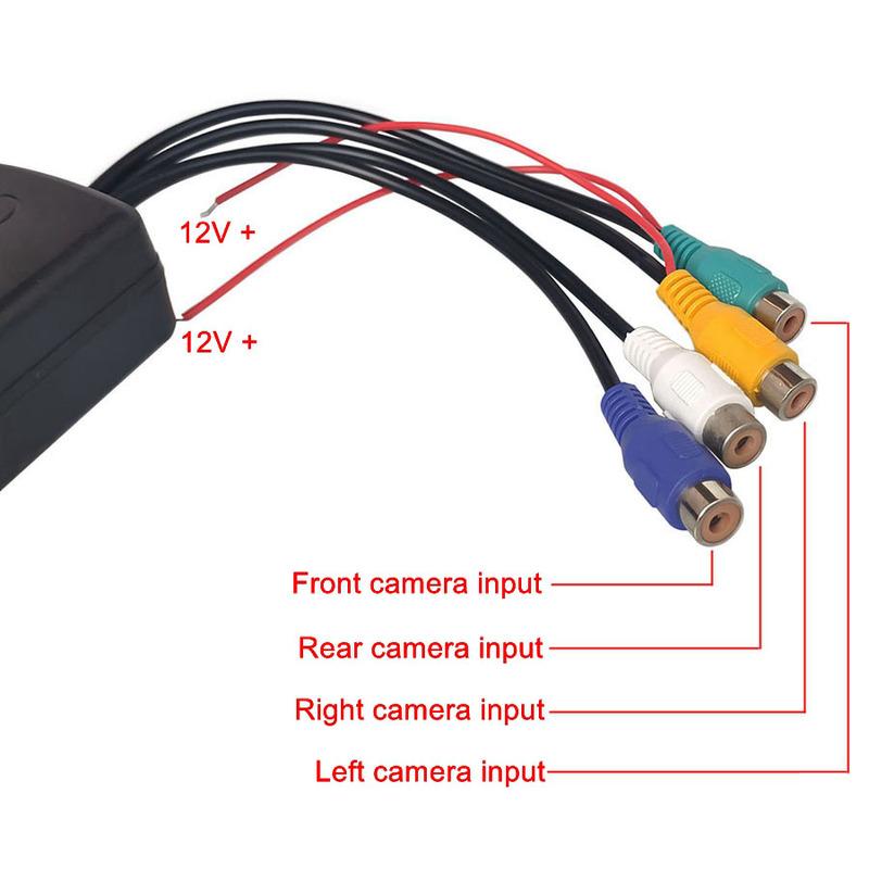 DIYKIT Car Backup Camera Splitter Switch 4 Input 1 Output Intelligent Car Video Switcher Converter