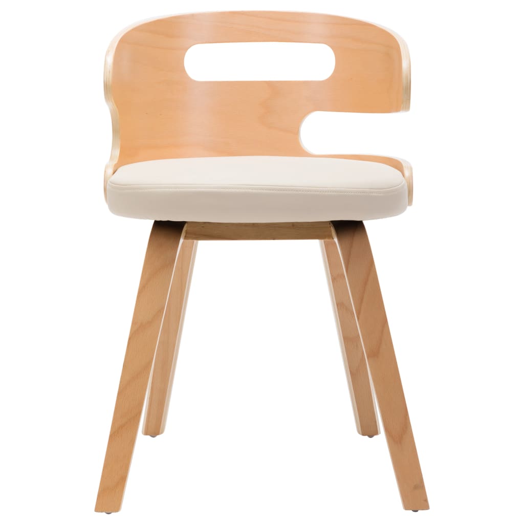 Dining Chairs 2 Pcs Cream Bentwood and Faux Leather